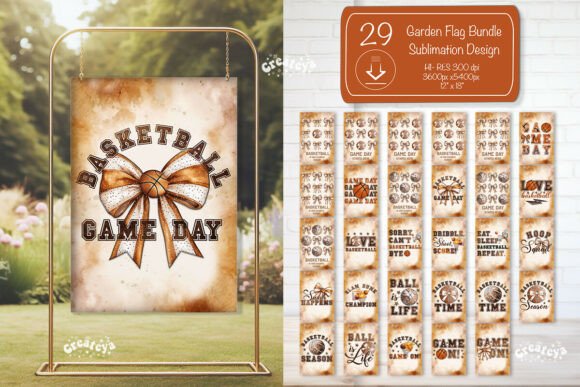 A Basketball Garden Flag Bundle for Creative Stitching