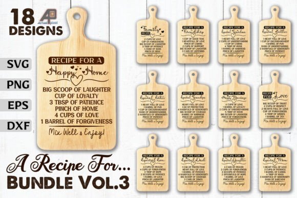 A Designer's Review: Recipe Quotes for Family Bundle Vol. 3