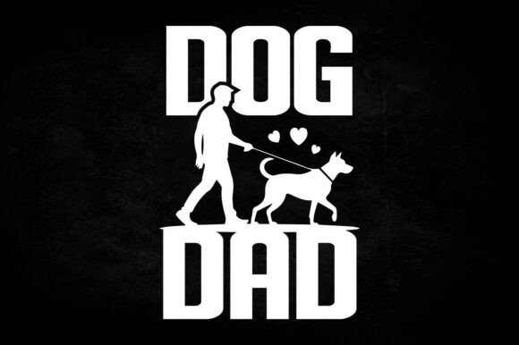 Dog Dad Silhouette Vector: Real Embroidery Test