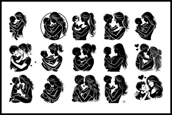 Embroidery Design Review: Mother Child Silhouette Set