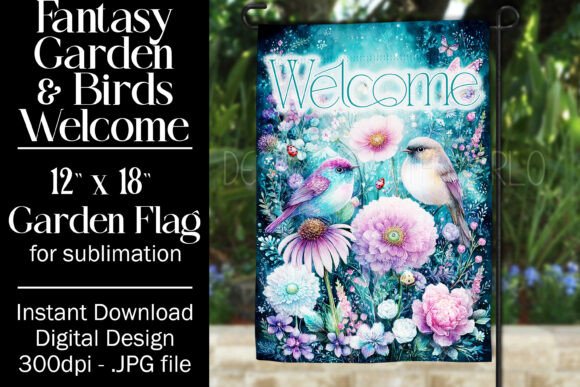 Fantasy Bird Garden Flag Sublimation 5