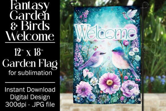 Fantasy Bird Garden Flag Sublimation 8: An Embroidery Designer’s Take